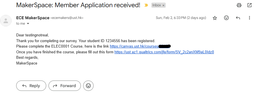 Confirmation Email